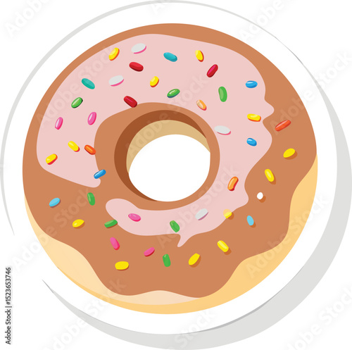 Delicious Chocolate Donut with Pink Icing and Sprinkles A Sweet Treat