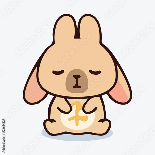 Adorable Sleeping Bunny Illustration Cute Cartoon Rabbit Design
