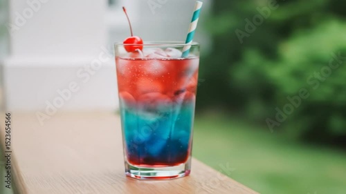Wallpaper Mural Red, White, and Blue Layered Patriotic Drink Torontodigital.ca