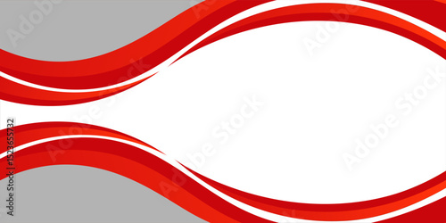 Vector red line background curve element with white space for text and message design, overlapping layers, vector