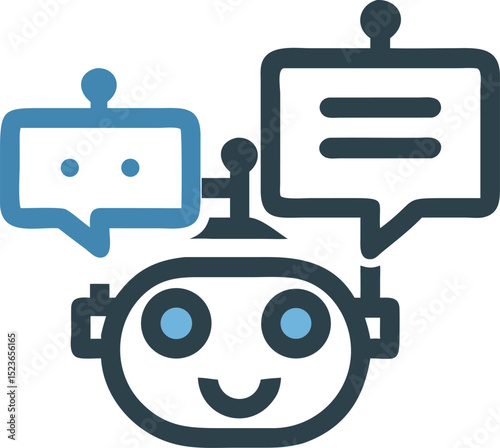 "Chatbot Icon – AI Assistant, Virtual Support, and Messaging Bot Vector"