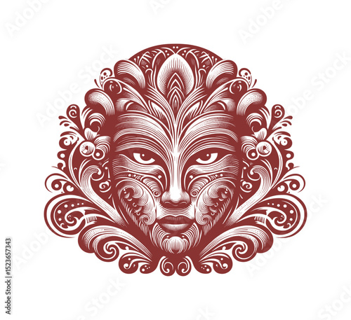 woman face - tribe ethnical pattern (artwork 2)