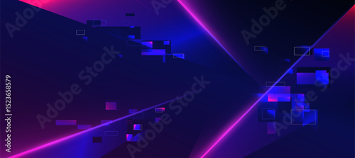 Cyberpunk background with glowing lines pink and blue and glitch
