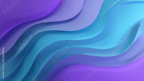 Abstract Wavy Gradient Background in Light Blue and Purple Tones