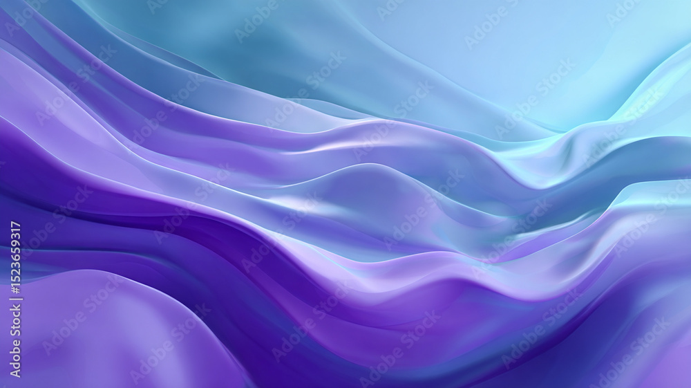 Fototapeta premium Abstract Wavy Gradient Background in Light Blue and Purple Tones