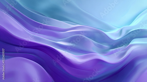 Abstract Wavy Gradient Background in Light Blue and Purple Tones