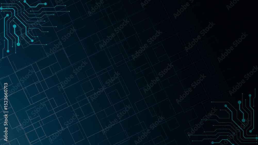 Obraz premium BACKGROUND WITH THE THEME OF CYBER TECHNOLOGY ADVANCEMENT, NETWORKS, AND DIGITAL STYLE