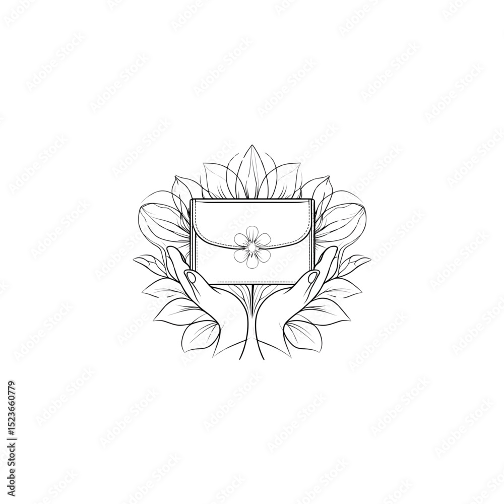 Obraz premium wallet and leaf logo