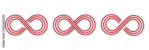 Infinity symbols. Set of infinity icons. Symbols of endless, unlimited, eternal.