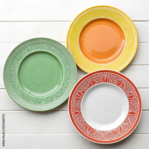 Colorful Ornate Plates on W...