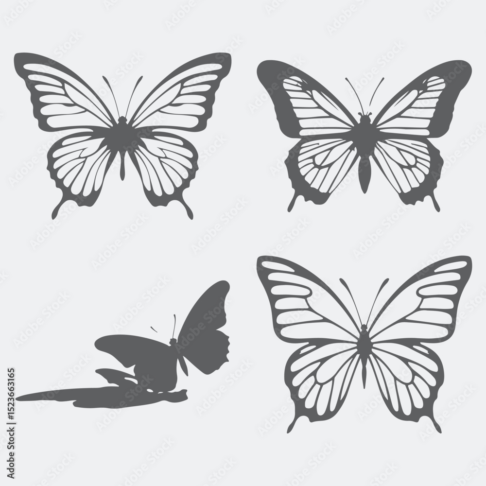 Fototapeta premium set of vector butterflies