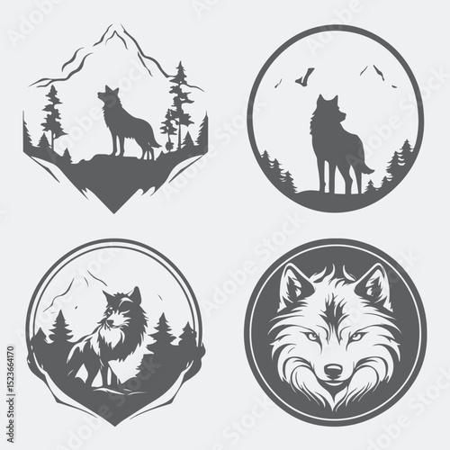 vector illustration of a set of animals