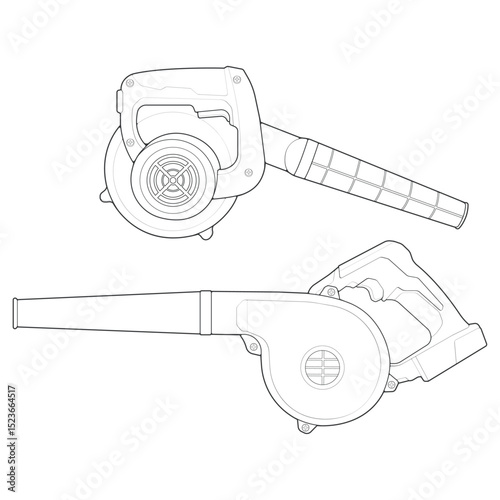 set of air blower line art style, air blower illustration, outline Line.

