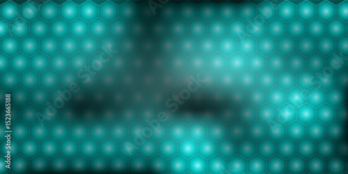 Hexagonal cyberspace green background. Hexagon grid tech pattern.