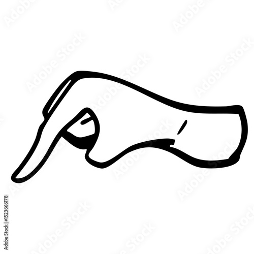 指を差しているジェスチャーの手書きのイラスト　　ベクター黒