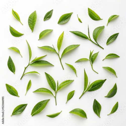Green Tea Leaves Flatlay Fr...