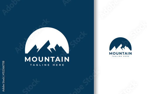 Simple Mountain Silhouette Logo Design
