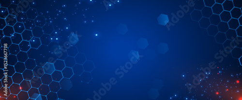 Digital technology background. Creative Abstract hexagons background with lines and dots. Design for science, medicine or technology