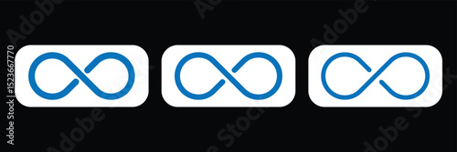 Infinity icon set, Set of unlimited sign