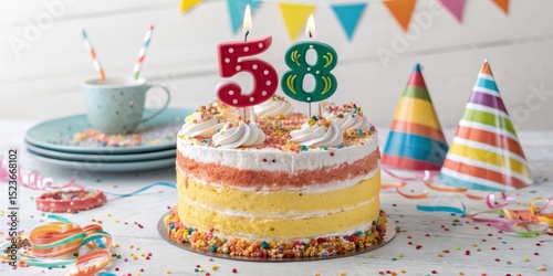Layered Cake with Number Ca...