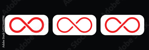Infinity symbols. Set of infinity icons. Symbols of endless, unlimited, eternal.