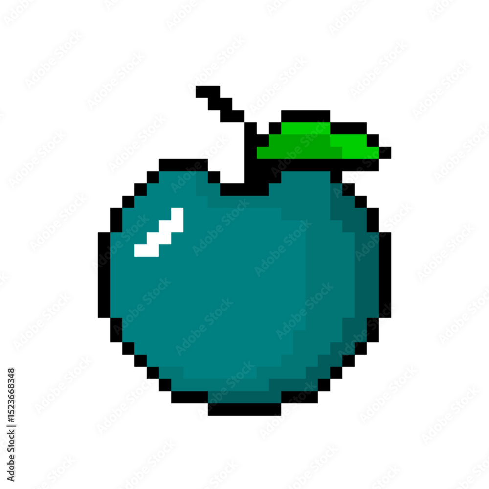 Obraz premium teal pixel apple
