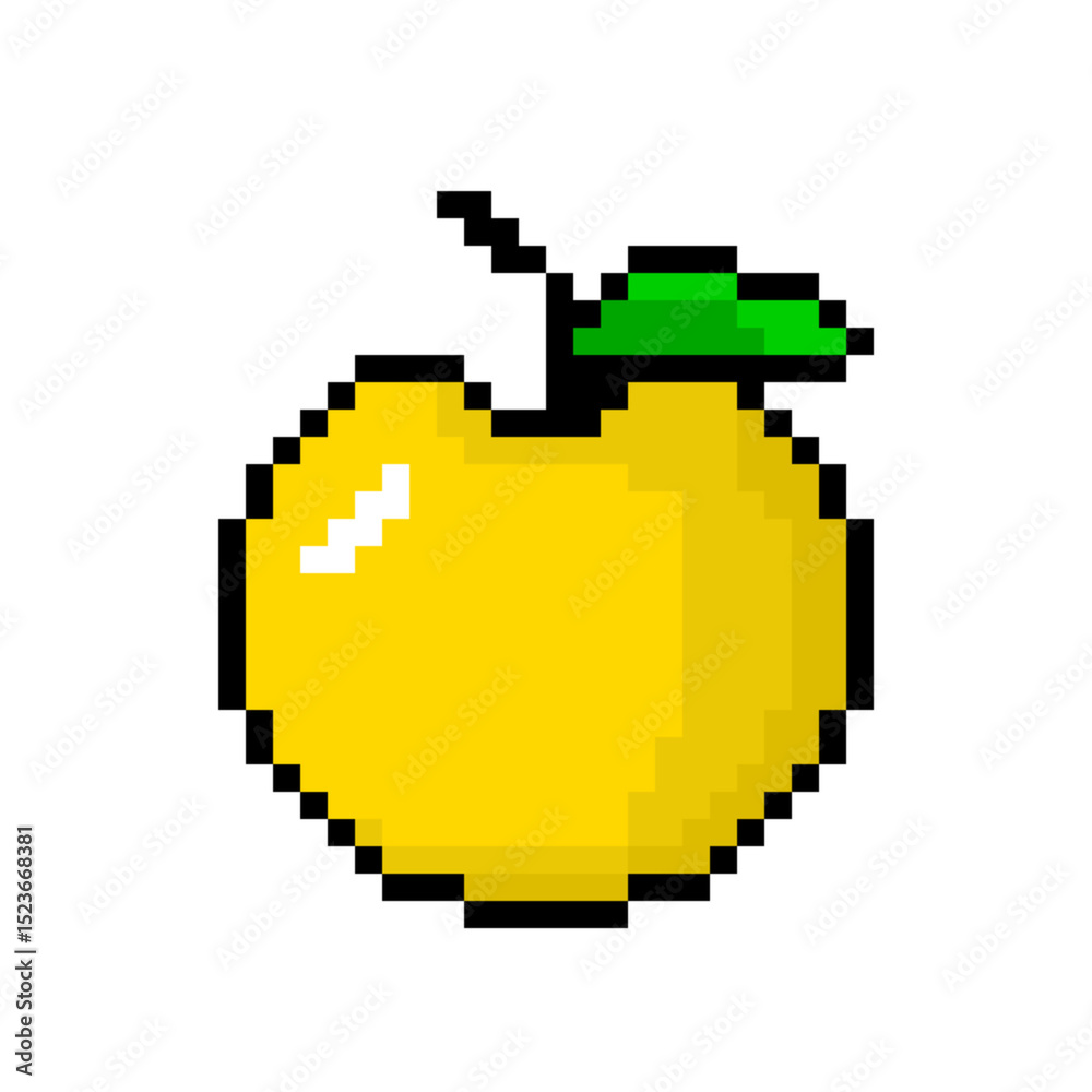 Fototapeta premium golden pixel apple