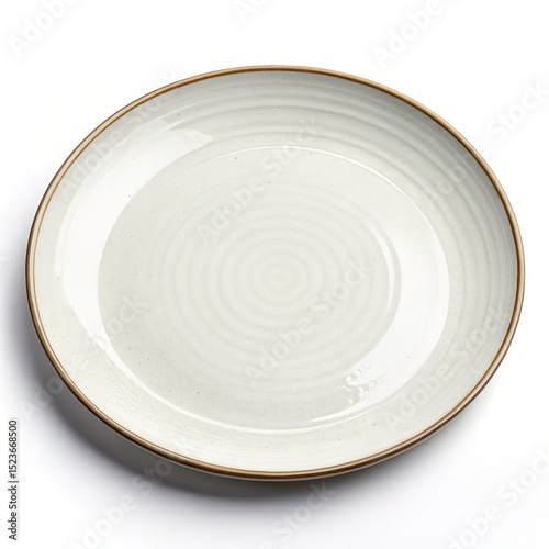 Off-White Plate with Brown ...