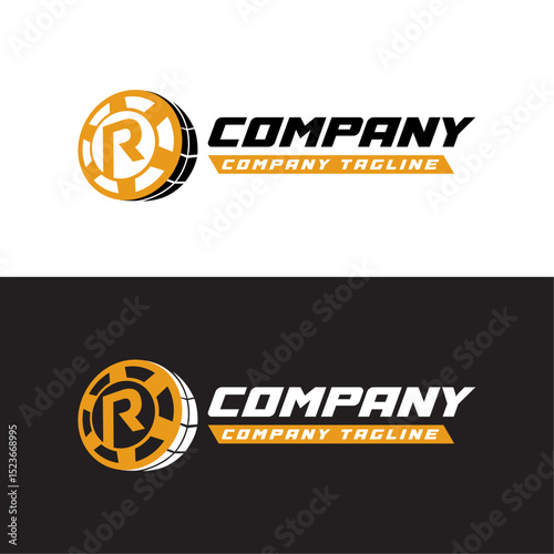 Casino Style R Logo — Modern Business Logo with Chip Icon


