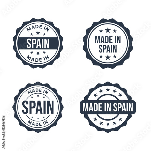 made in Spain stamp set, Spanish product icons