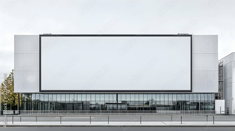 Obraz premium Modern Building Facade With Blank Screen