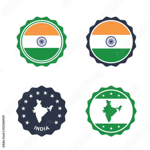 India stamp set, Republic of India product labels