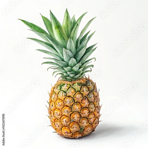 Ripe Pineapple with Green L...