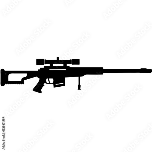 minimalist Barrett M82 Sniper Rifle vector silhouette