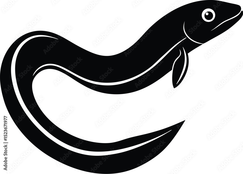 Eel icon vector silhouette 