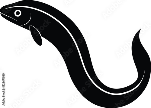 Eel icon vector silhouette 