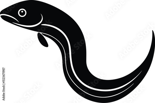 Eel icon vector silhouette 