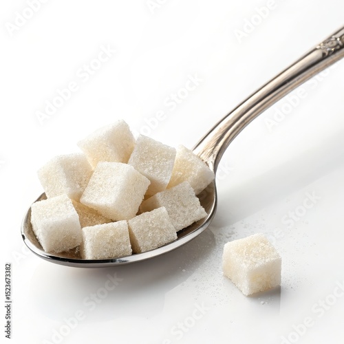 Sugar Cubes on Silver Spoon...