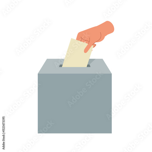 Election ballot icon. Illustration of an election with ballots in the ballot box.