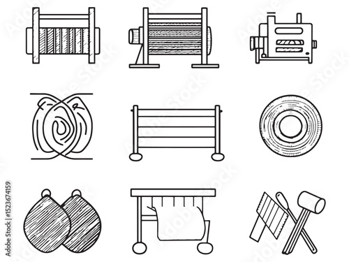Textile Manufacturing Ultra Minimalist Set 