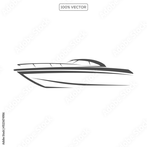 Boat silhouette vector illustration, boat icon, boat logo vector template