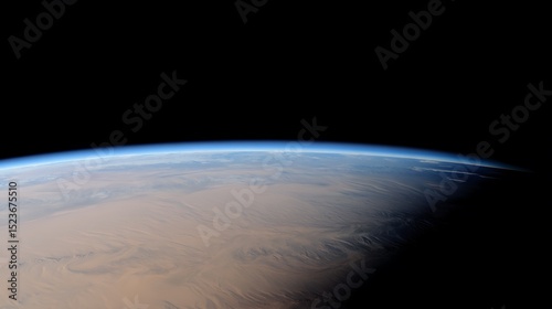 Earth horizon view from outer space