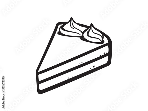 Tiramisu Cheesecake Minimalist 2D Line Art Set 