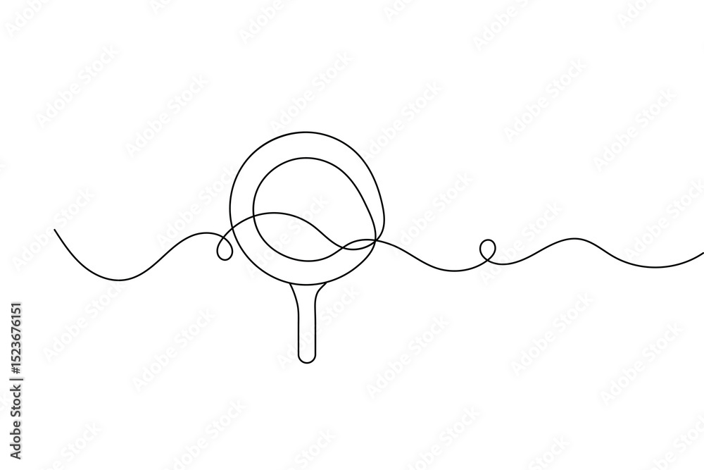 Obraz premium Fraying pan one line drawing minimalist style 