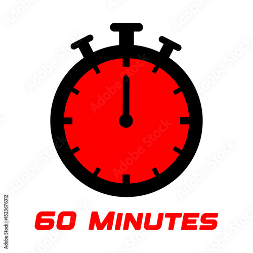 Design Icon premium | This 3D stopwatch icon with a red minute hand symbolizes a business concept of time for action