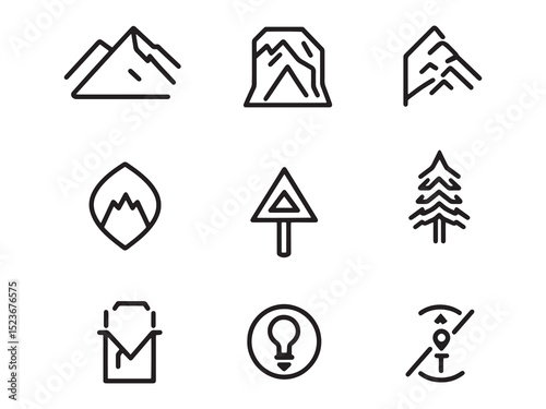 Trail Marker Minimalist Line Art Set 