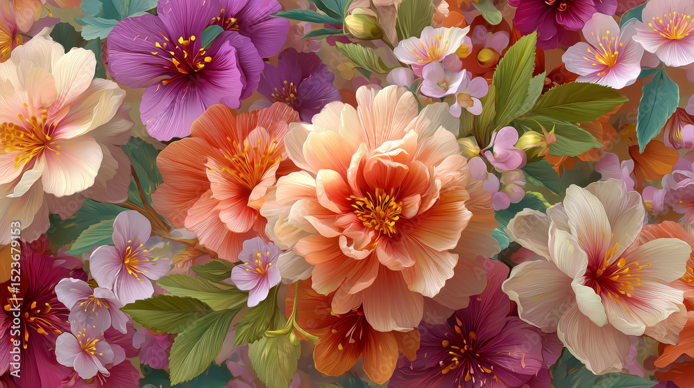 Obraz premium Gorgeous and luxurious flower background wallpaper 