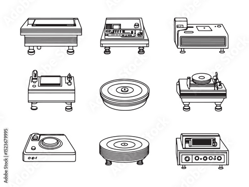 Turntable Conveyor Minimalist 2D Line Art 