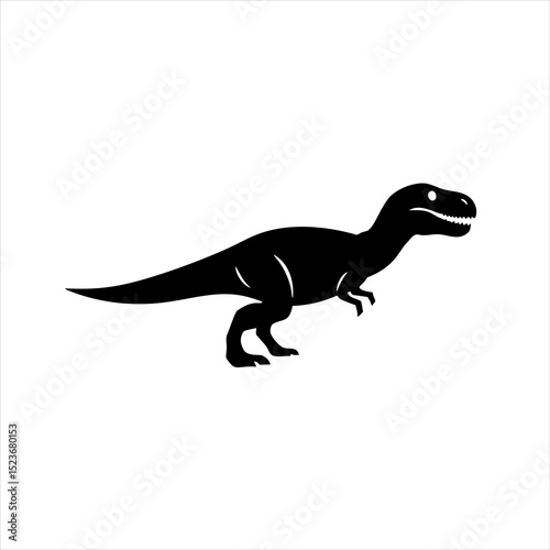 T-rex Silhouette Logo, Tyrannosaurus Flat Graphic