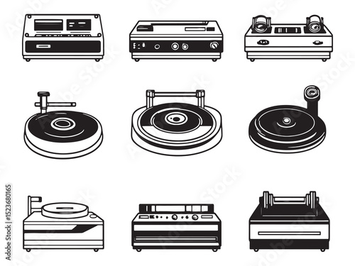 Turntable Conveyor Minimalist 2D Line Art 